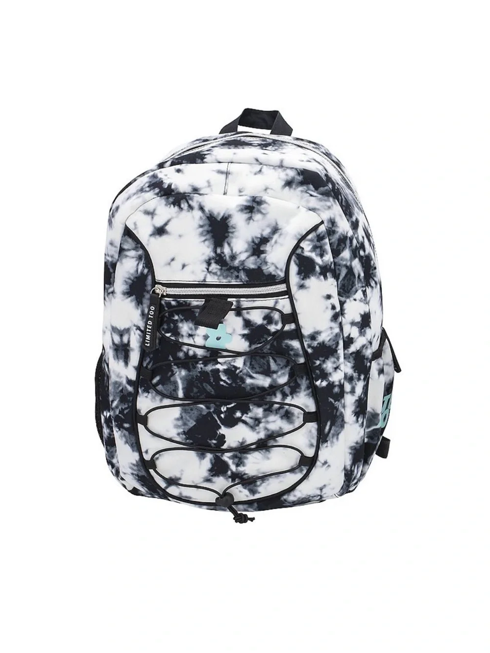 The Limited Black & White Tie-Dye Backpack with Front Bungee